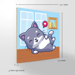 Quadro Decorativo Pet infantil - Gatinho deitado - 20x20cm na internet