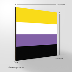 Quadro Decorativo - Bandeiras - Não Binário - Fábrica de Pôster