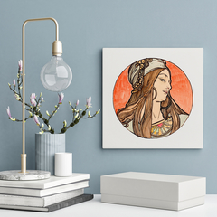 Quadro Decorativo arte - Alphonse Mucha - 1 - 20x20cm - Fábrica de Pôster