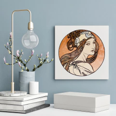 Quadro Decorativo arte - Alphonse Mucha - 2 - 20x20cm - Fábrica de Pôster