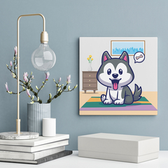 Quadro Decorativo Pet infantil - Huskye - 20x20cm - Fábrica de Pôster