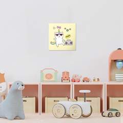 Quadro Decorativo - Infantil - 2D Gato amarelo - Fábrica de Pôster
