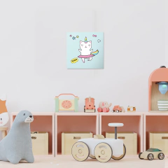 Quadro Decorativo - Infantil - 2D Gato azul - Fábrica de Pôster