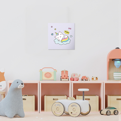 Quadro Decorativo - Infantil - 2D Gato roxo - Fábrica de Pôster