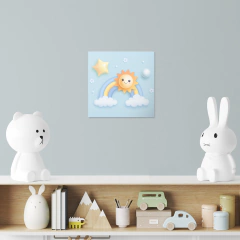 Quadro Decorativo - Infantil - 3d Arco Íris azul - Fábrica de Pôster
