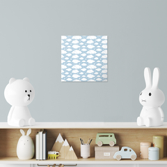 Quadro Decorativo - Infantil - Pattern Nuvens Azul - Fábrica de Pôster