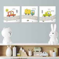 Quadro Decorativo - Infantil - Estrada 3 quadros - Fábrica de Pôster