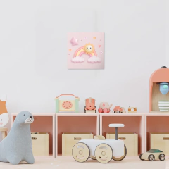 Quadro Decorativo - Infantil - 3d Arco Íris Rosa - Fábrica de Pôster