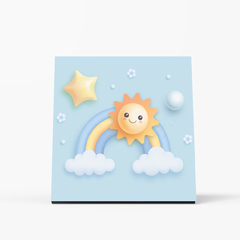 Quadro Decorativo - Infantil - 3d Arco Íris azul - comprar online