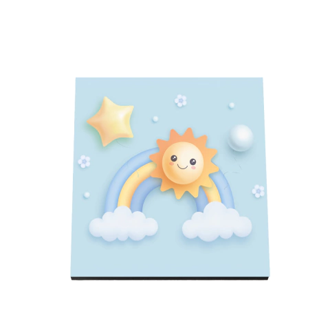 Quadro Decorativo - Infantil - 3d Arco Íris azul