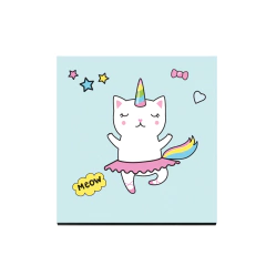 Quadro Decorativo - Infantil - 2D Gato azul