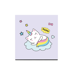 Quadro Decorativo - Infantil - 2D Gato roxo
