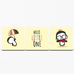 Quadro Decorativo - Infantil - Pinguim pequeno 3 quadros - comprar online