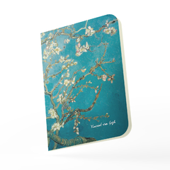 Caderno "Amendoeira em Flor" Van Gogh - Capa Flexível com Toque Aveludado, 80 Páginas, 20x14cm - Fábrica de Pôster