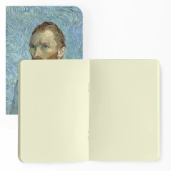 Cadernos Kit Retratos Van Gogh com 3 unidades - Capa Flexível com Toque Aveludado, 80 Páginas cada, 20x14cm - loja online