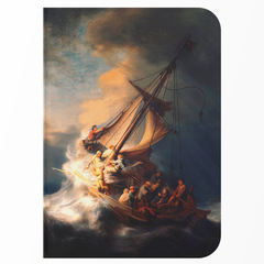 Caderno "Tempestade no mar da Galileia" de Rembrandt Capa Flexível Toque Aveludado 80 Páginas 20x14cm