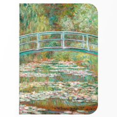 Caderno "Ponte Sobre o Lago de Lírios D'água" Claude Monet - Capa Flexível com Toque Aveludado, 80 Páginas, 20x14cm