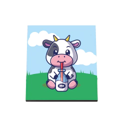 Quadro Decorativo Pet infantil - Vaquinha - 20x20cm