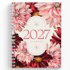 Planner Agenda - 2027 - Floral Claro - Capa dura 160 Páginas