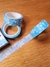 Washi Tape fita adesiva Flor Branca e fundo azul