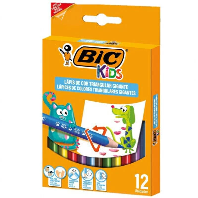 LAPICES DE COLOR BIC TRIANGULAR GIGANTE CAJA x12un - comprar online