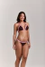 CORTININHA BRASILIDADES MARROM COM ROSA | CONJUNTO