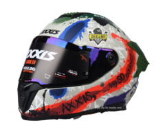 CASCO INTEGRAL AXXIS HAWK SICK EVO JOKE - GRIS (MICA TORNASOL) - HIJO DE LA MOTO