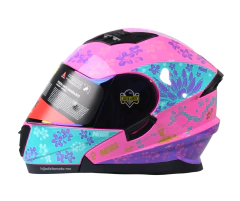 Casco Abatible Noss Ns-901 Seen Rosa / Azul Brillante