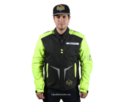 Chamarra de Moto para Hombre Edo Negro / Neón