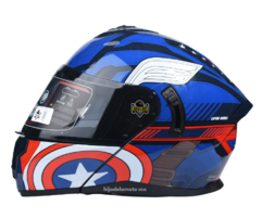 Casco Abatible Edge Marvel Capitan America Brillante