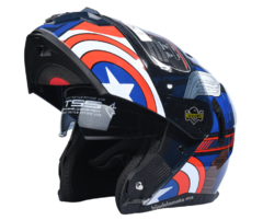 Casco Abatible Edge Marvel Capitan America Brillante - HIJO DE LA MOTO