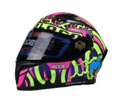 CASCO INTEGRAL EDGE DENVER MOTO LOCO - ROSA / NEÓN - comprar en línea