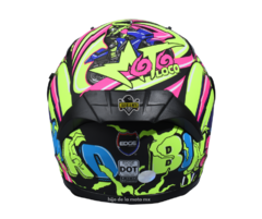 CASCO INTEGRAL EDGE DENVER MOTO LOCO - ROSA / NEÓN en internet