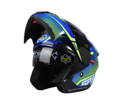 Imagen de Casco Abatible Edge Pilot Supernova - Azul / Neón