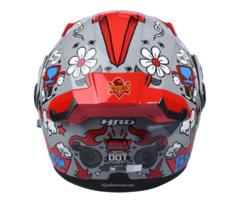 Casco Abatible Hro 3400 Dv Evo Doodle Gris / Rojo Brillante - tienda en línea