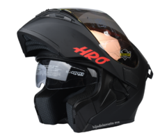 Casco Abatible Hro 3400 Dv Solid Negro / Rojo Mate - HIJO DE LA MOTO