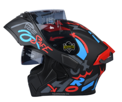 Casco Abatible Hro 3400 Dv Evo Yeah Negro / Rojo Mate - comprar en línea