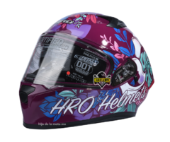 CASCO INTEGRAL HRO 523DV FLOWERIST MORADO / ROSA - comprar en línea