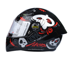 CASCO INTEGRAL ICH 501 VIVA MEXICO NEGRO ROJO BRILLANTE