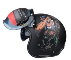 Casco Abierto 3/4 Noss Ns-639 Zopilote Negro Mate - comprar en línea