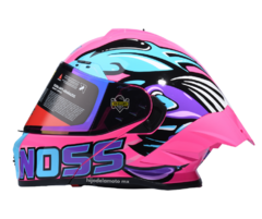 Casco Abatible Noss Ns-x90 Wasp Rosa / Azul Brillante