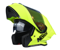 Casco Abatible Noss Ns-x90 Solid Amarillo Brillante - HIJO DE LA MOTO