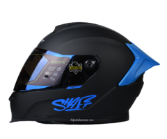 CASCO INTEGRAL SHAFT SH-502 SOLID - NEGRO / AZUL MATE