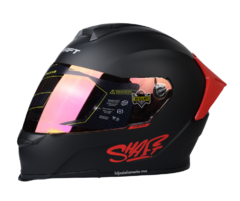 CASCO INTEGRAL SHAFT SH-502 SOLID - NEGRO / ROJO MATE - comprar en línea