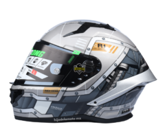 Casco Integral Xtrong Xtr-352 Start Lrek Plata Brillante