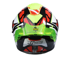 CASCO ABATIBLE XTRONG XTR-901 MASK CON LUZ - ROJO / NEON BRILLANTE - tienda en línea