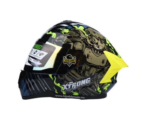 Casco Integral Xtrong Xtr-m70 Robot Negro / Amarillo