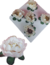 24 Forminhas p/ Doces Finos Celebrare Branca Borda Dourada Caule Verde Flor Forma Doces Decoração Festa
