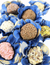 40 Forminhas Formas para Doces Finos Bali Azul Royal com Borda Dourada - comprar online