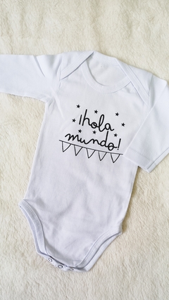 Body de algodon "Hola mundo"